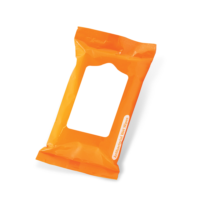 Orange color option for Wipes Antibacterial Wet Wipes In A Pouch