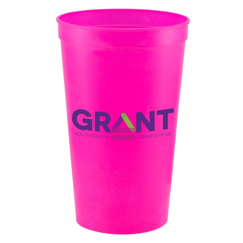 Neon Pink color option for Touchdown       Full Color 22 Oz. Stadium Cup