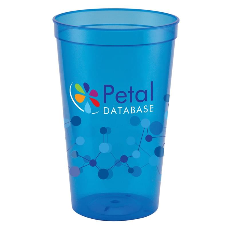 Translucent Blue color option for Touchdown       Full Color 22 Oz. Stadium Cup