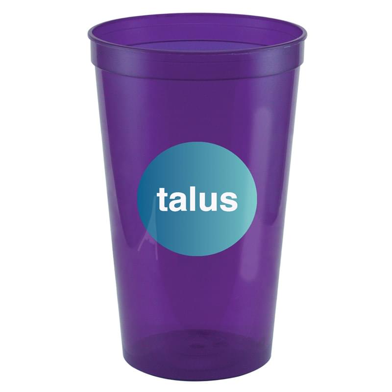 Translucent Purple color option for Touchdown       Full Color 22 Oz. Stadium Cup