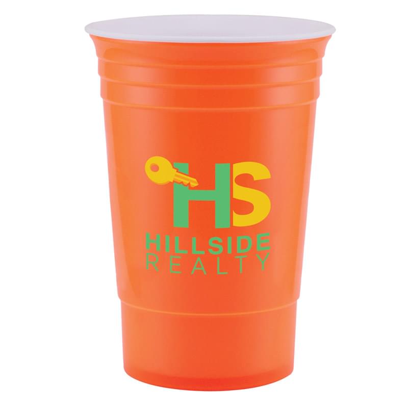 Orange color option for Bold 16 Oz.       Full Color Double Walled Cup