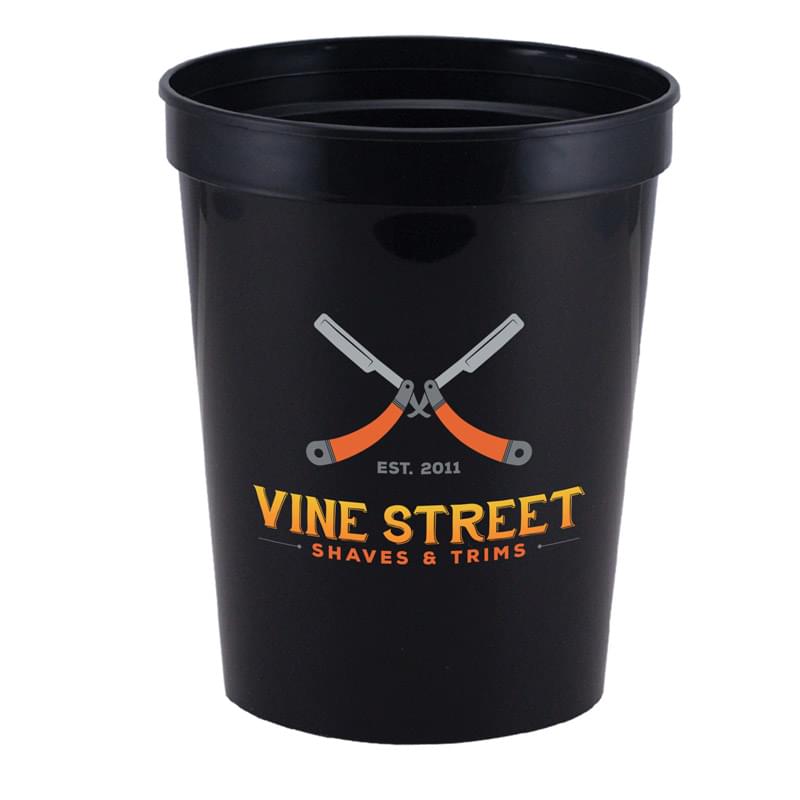 Black color option for Touchdown       Full Color 16 Oz. Stadium Cup
