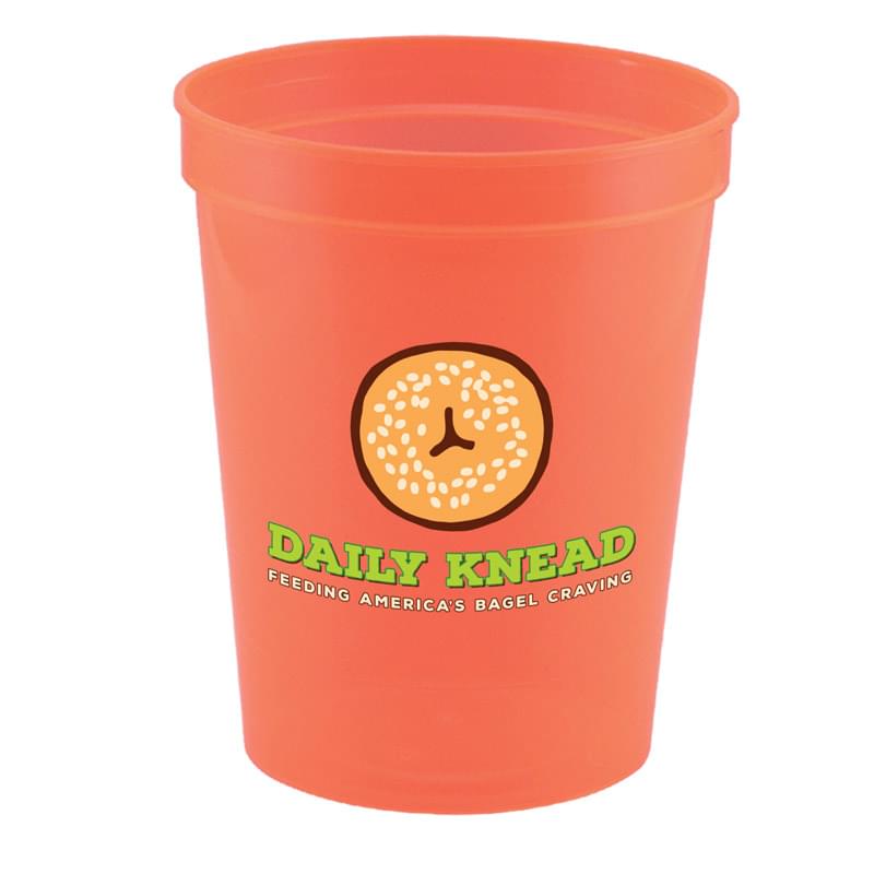 Neon Orange color option for Touchdown       Full Color 16 Oz. Stadium Cup