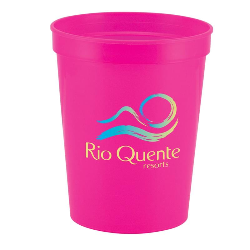Neon Pink color option for Touchdown       Full Color 16 Oz. Stadium Cup