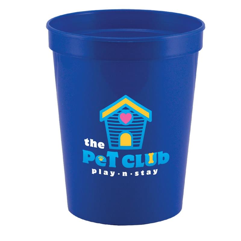Translucent Blue color option for Touchdown       Full Color 16 Oz. Stadium Cup