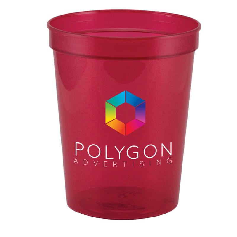 Translucent Red color option for Touchdown       Full Color 16 Oz. Stadium Cup