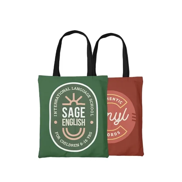 Assorted color option for 9" X 12" Full Color Polyester Tote Bag