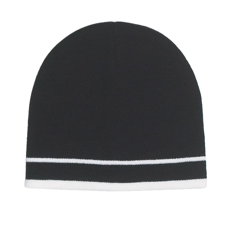 Black/White color option for 100% Acrylic Knit Beanie