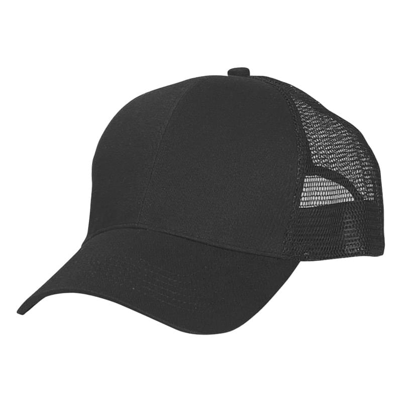 Black color option for Affordable 100% Brushed Cotton Mesh Cap