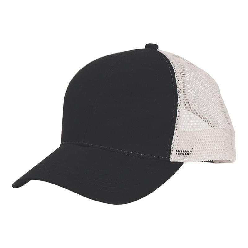 Black/Khaki color option for Affordable 100% Brushed Cotton Mesh Cap