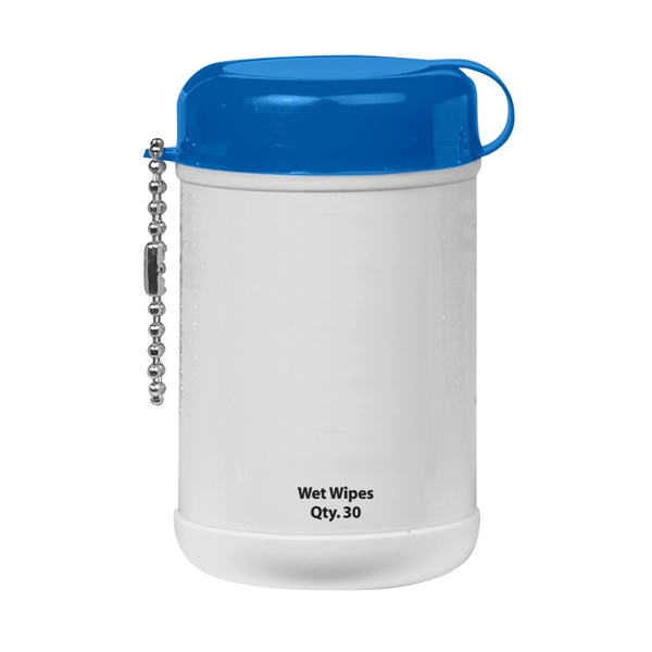 Blue Cap color option for Mini Wet Wipe Canister