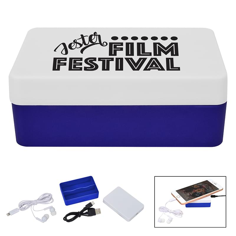 Blue color option for 3 In 1 Stowaway Wireless Charging Kit With Earbuds