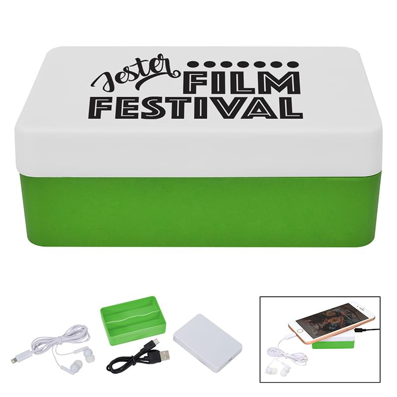 Lime Green color option for 3 In 1 Stowaway Wireless Charging Kit With Earbuds