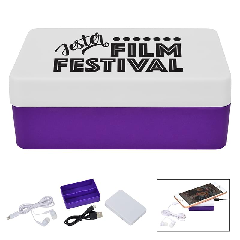 Purple color option for 3 In 1 Stowaway Wireless Charging Kit With Earbuds