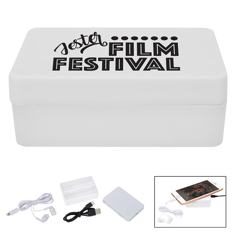 White color option for 3 In 1 Stowaway Wireless Charging Kit With Earbuds