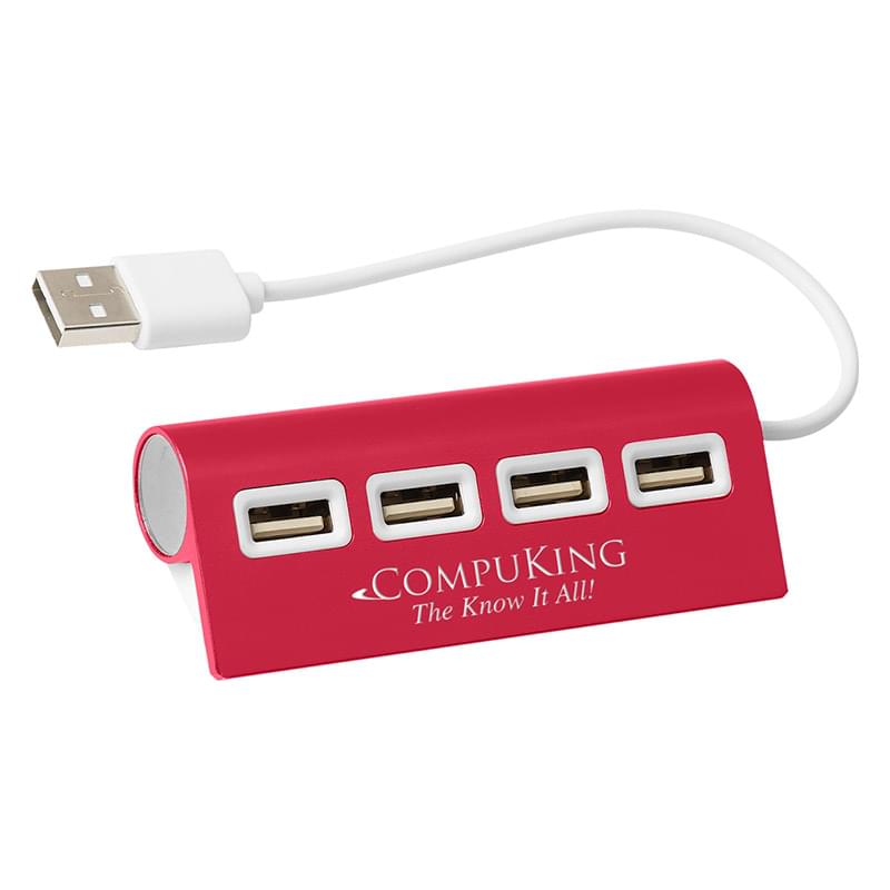 Red color option for 4 Port Aluminum Wave Usb Hub