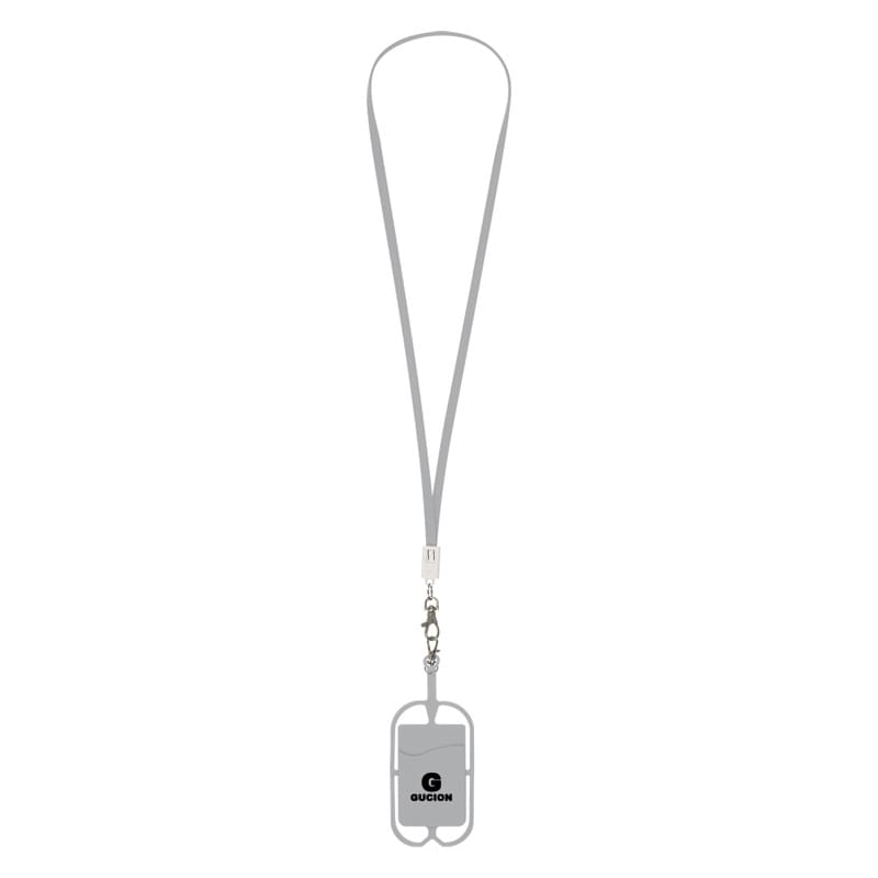 Gray color option for 2 In 1 Charging Cable Lanyard With Phone Holder & Wallet