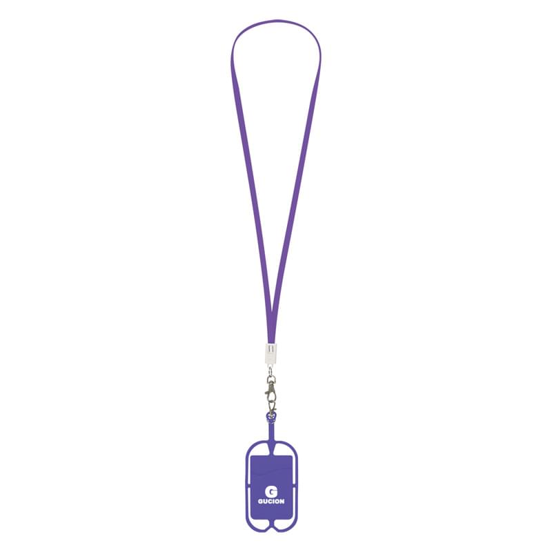 Purple color option for 2 In 1 Charging Cable Lanyard With Phone Holder & Wallet