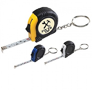 Photo of Rubber Tape Measure Key Tag With Laminated Label