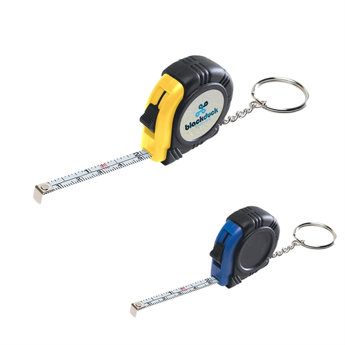 Main photo of Rubber Tape Measure Key Tag With Laminated Label