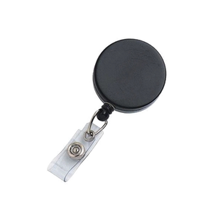 Photo of Heavy Duty Black & Chrome Combo Clip On Badge Reel