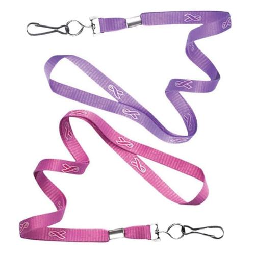 Photo of 3/8" Breast Cancer Awareness Flat Lanyard