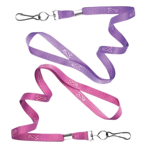 Photo of 3/8" Breast Cancer Awareness Flat Lanyard