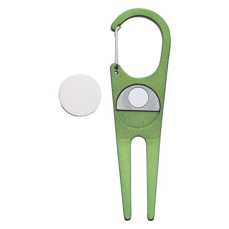 Green color option for Aluminum Divot Tool With Ball Marker