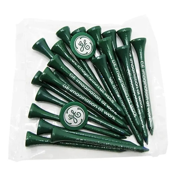 Green color option for Golf Tee Poly Packet With 20 Tees & 2 Ball Markers