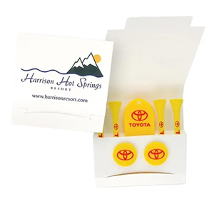 Photo of Custom Printed Matchbook Packet W/ 4 Tees, Divot Tool & 2 Ball Markers