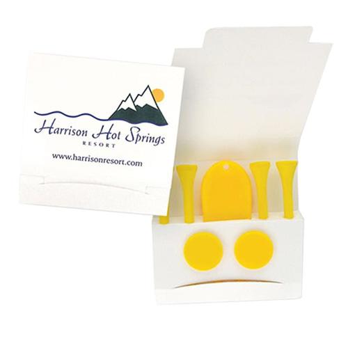 Photo of Custom Printed Matchbook Packet W/ 4 Tees, 2 Markers & Divot Tool