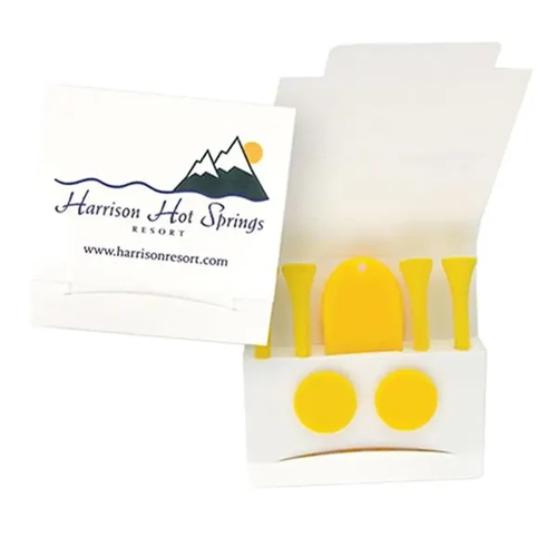 Photo of Custom Printed Matchbook Packet W/ 4 Tees, 2 Markers & Divot Tool