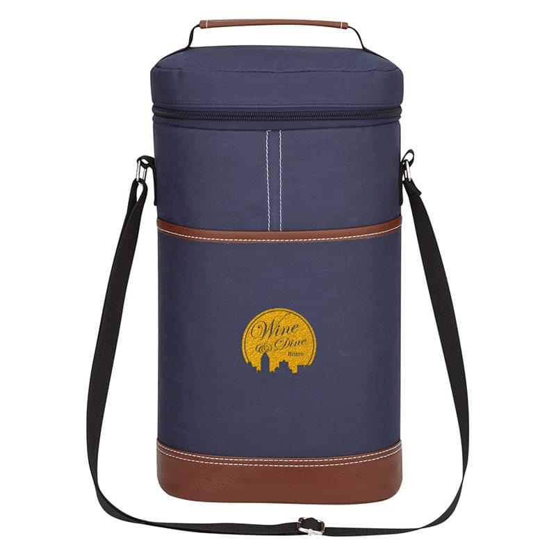 Navy Blue color option for Continental Wine Cooler Bag   Embroidered