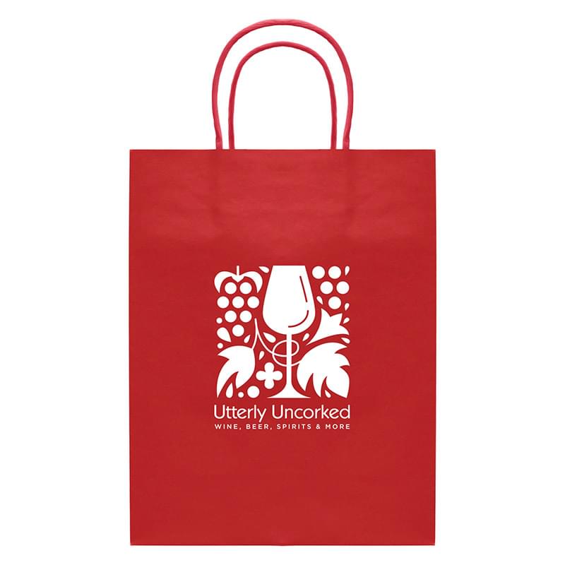 Red color option for Kraft Paper Bag   9.4"W X 12.12"H