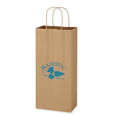 Photo of Kraft Paper Brown Wine Bag   5.25" X 13"