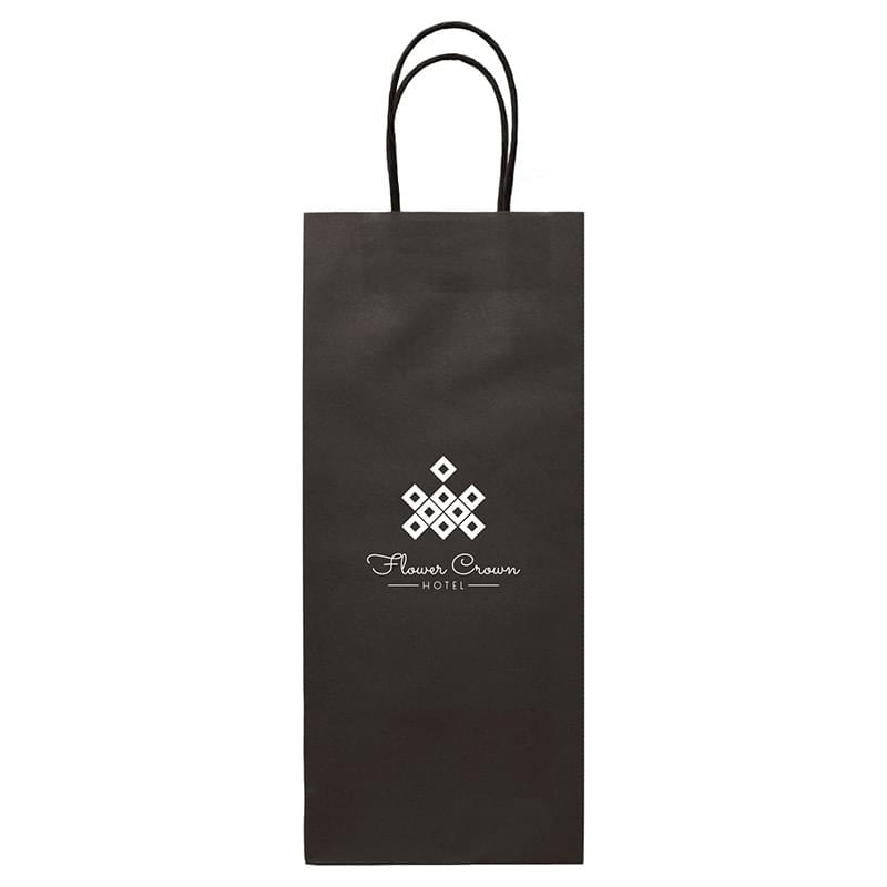 Black color option for Kraft Paper Bag For Wine Bottles   5.5"W X 13"H