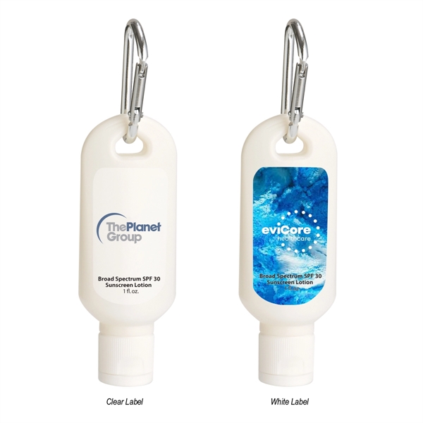 White color option for 1 Oz. Spf 30 Sunscreen With Carabiner