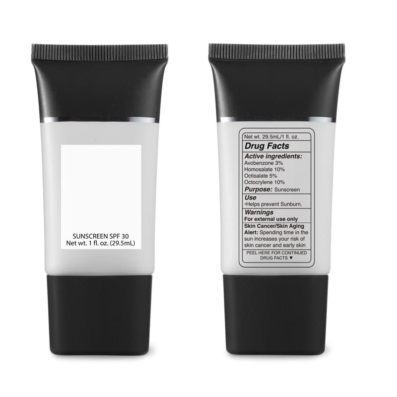 Black color option for 1 Oz. 30 Spf Sunscreen Squeeze Tube
