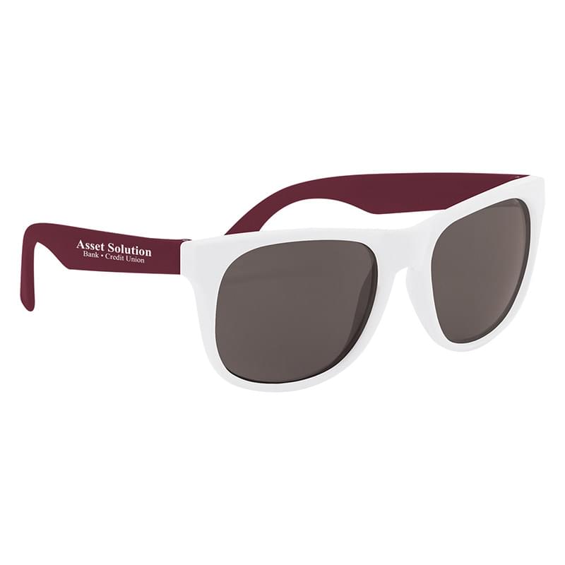 White/Maroon color option for Flexible Rubber Sunglasses