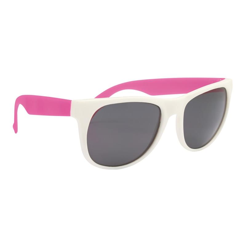 White/Pink color option for Flexible Rubber Sunglasses