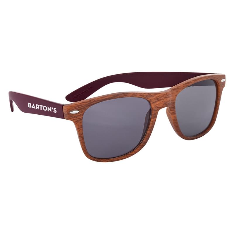Wood Maroon color option for Customizable Protective Malibu Sunglasses