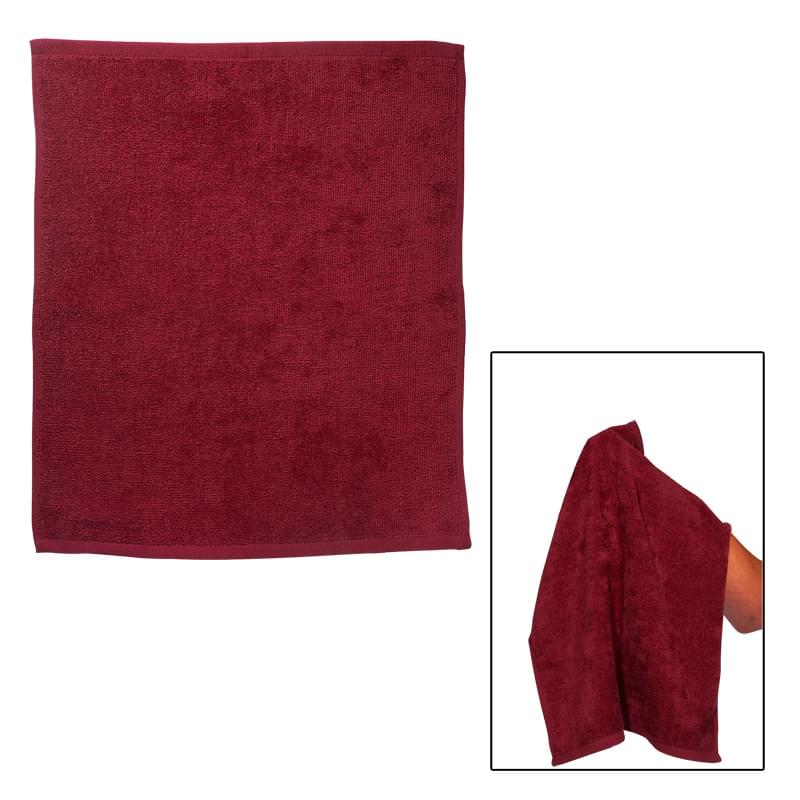 Burgundy color option for Hemmed Cotton Rally Towel (15" X 18")