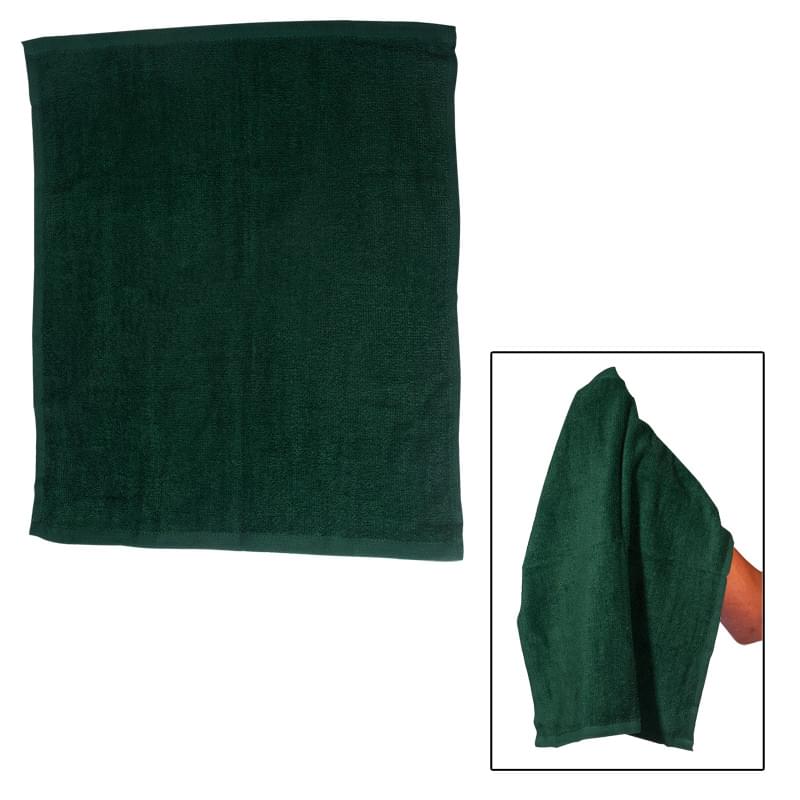 Hunter Green color option for Hemmed Cotton Rally Towel (15" X 18")