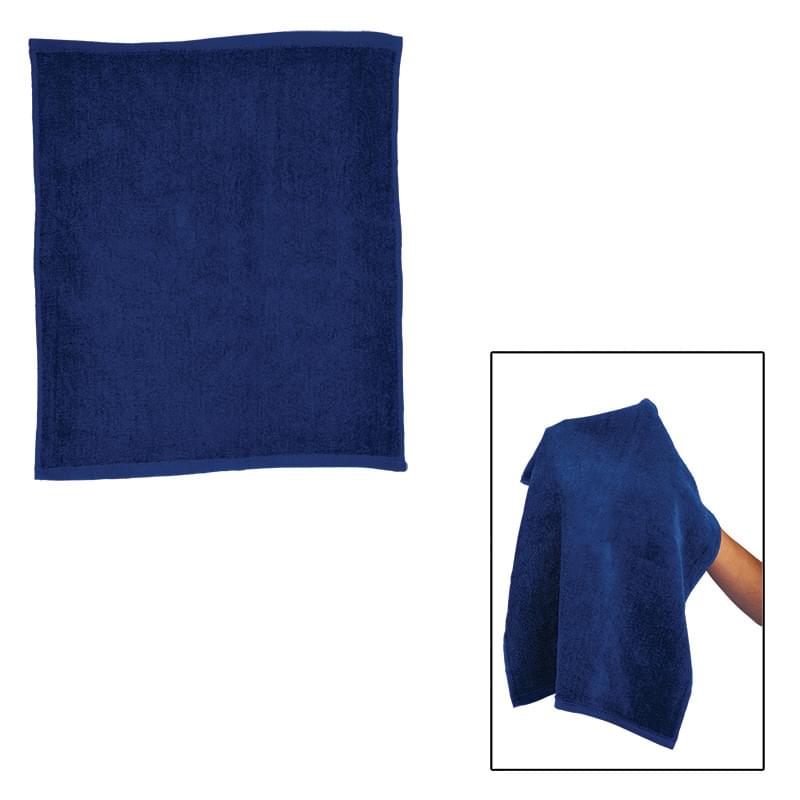 Navy Blue color option for Hemmed Cotton Rally Towel (15" X 18")