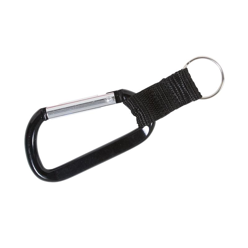 Black color option for Branded Carabiner With Strap And Split Ring