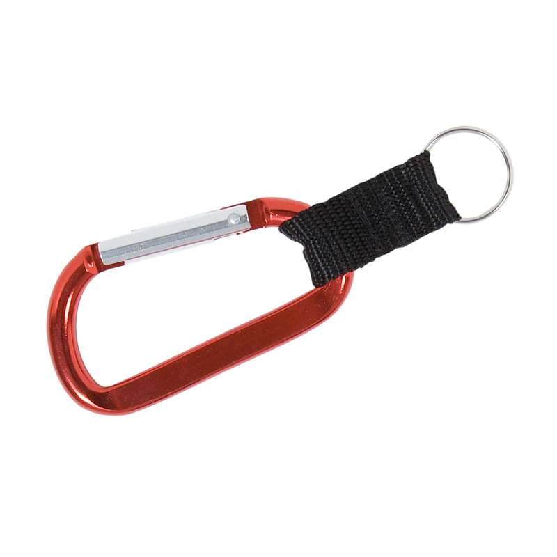 Red color option for Branded Carabiner With Strap And Split Ring