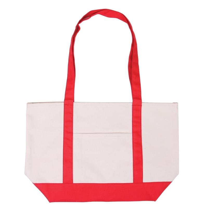 Red color option for Cotton Canvas Boat Tote