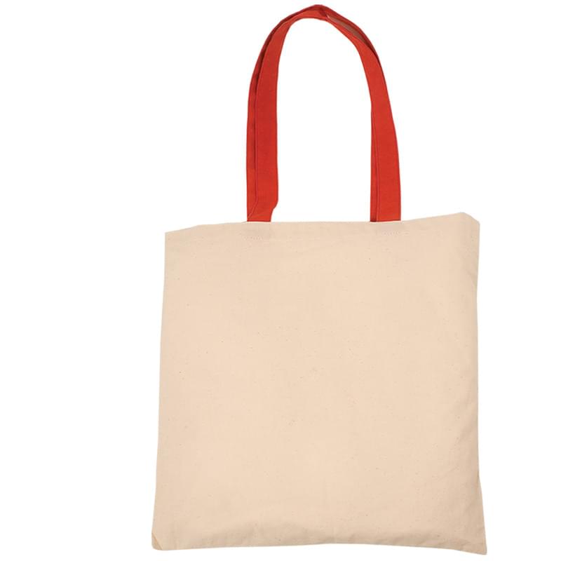 Natural/Red color option for Convenient Reusable Cotton Tote Bag