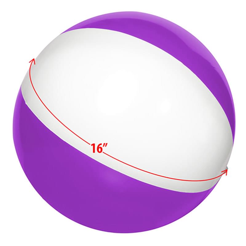 Purple/White color option for 16" Classic Style Vinyl Beach Ball