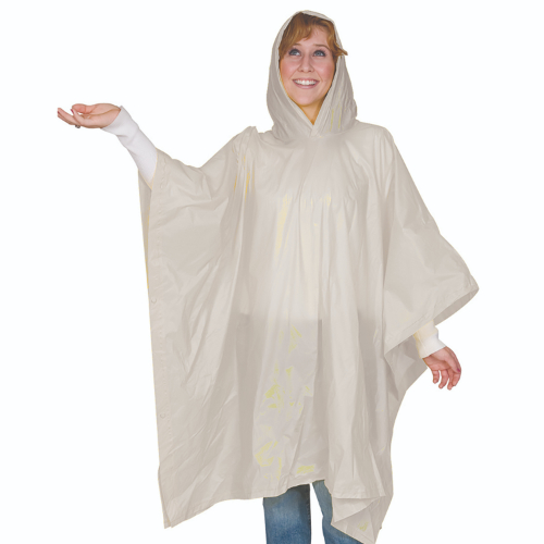 Clear color option for 8 Mm Lightweight Budget Boosters Adult Rain Poncho